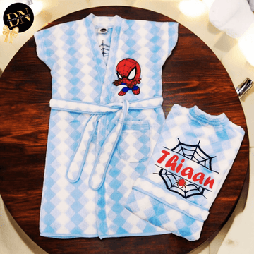 Spiderman Patterned Bathrobe