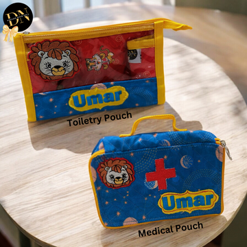 Baby Lion Set of 2 Pouches (Toiletry & Medical)