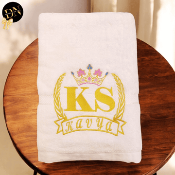 Royal Leaf Monogram Bath Towel