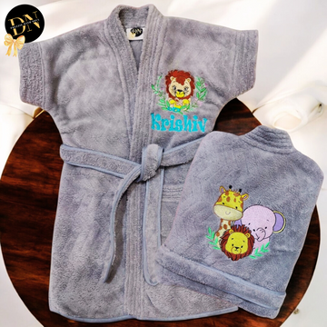 Baby Lion Solid Bathrobe