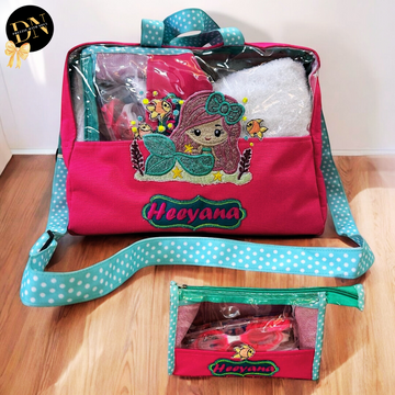 Mermaid Solid Bag & Pouch Set