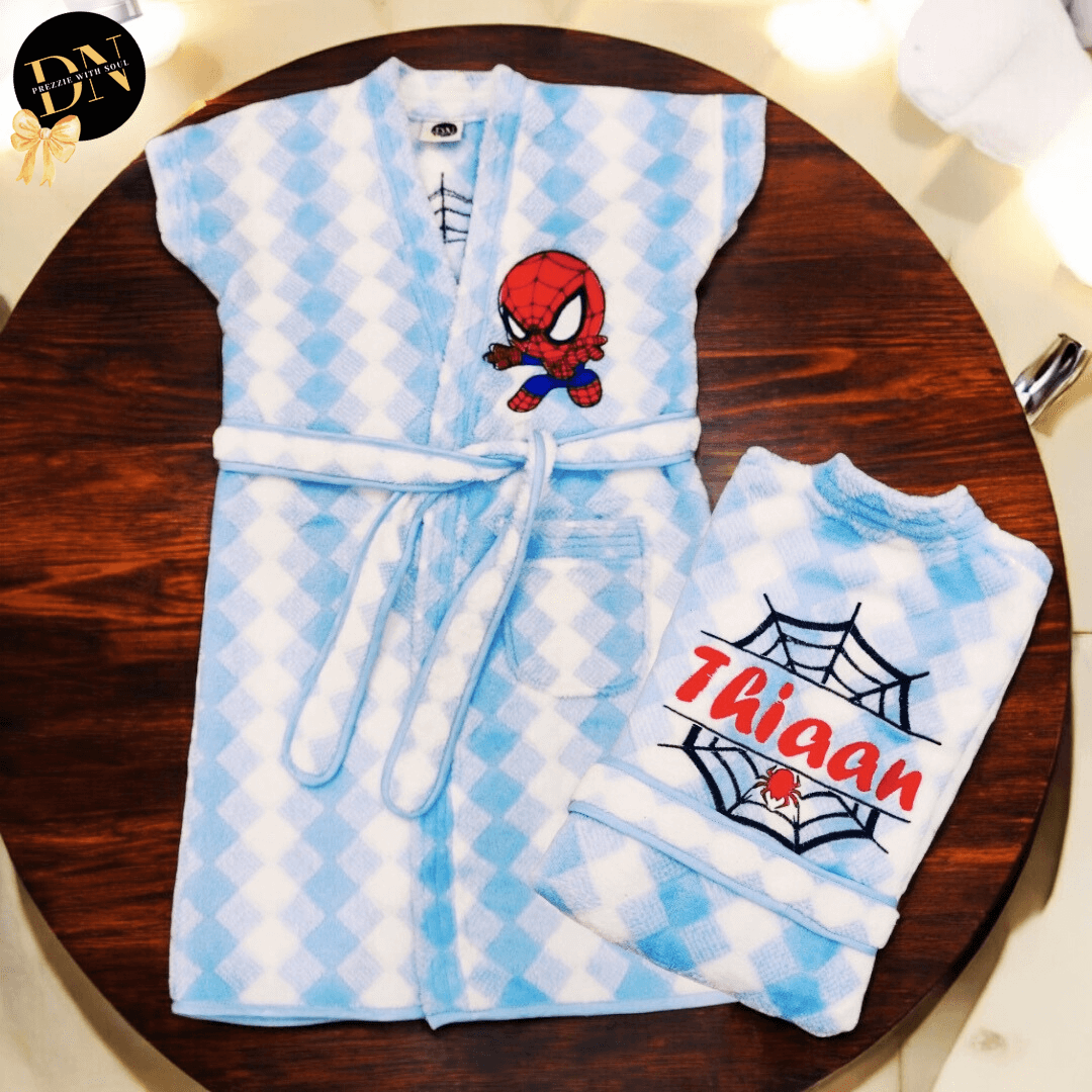 Spiderman Striped Bathrobe