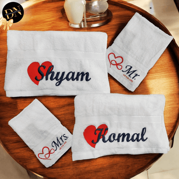 Eternal Love Couple Bath & Hand Towel Set