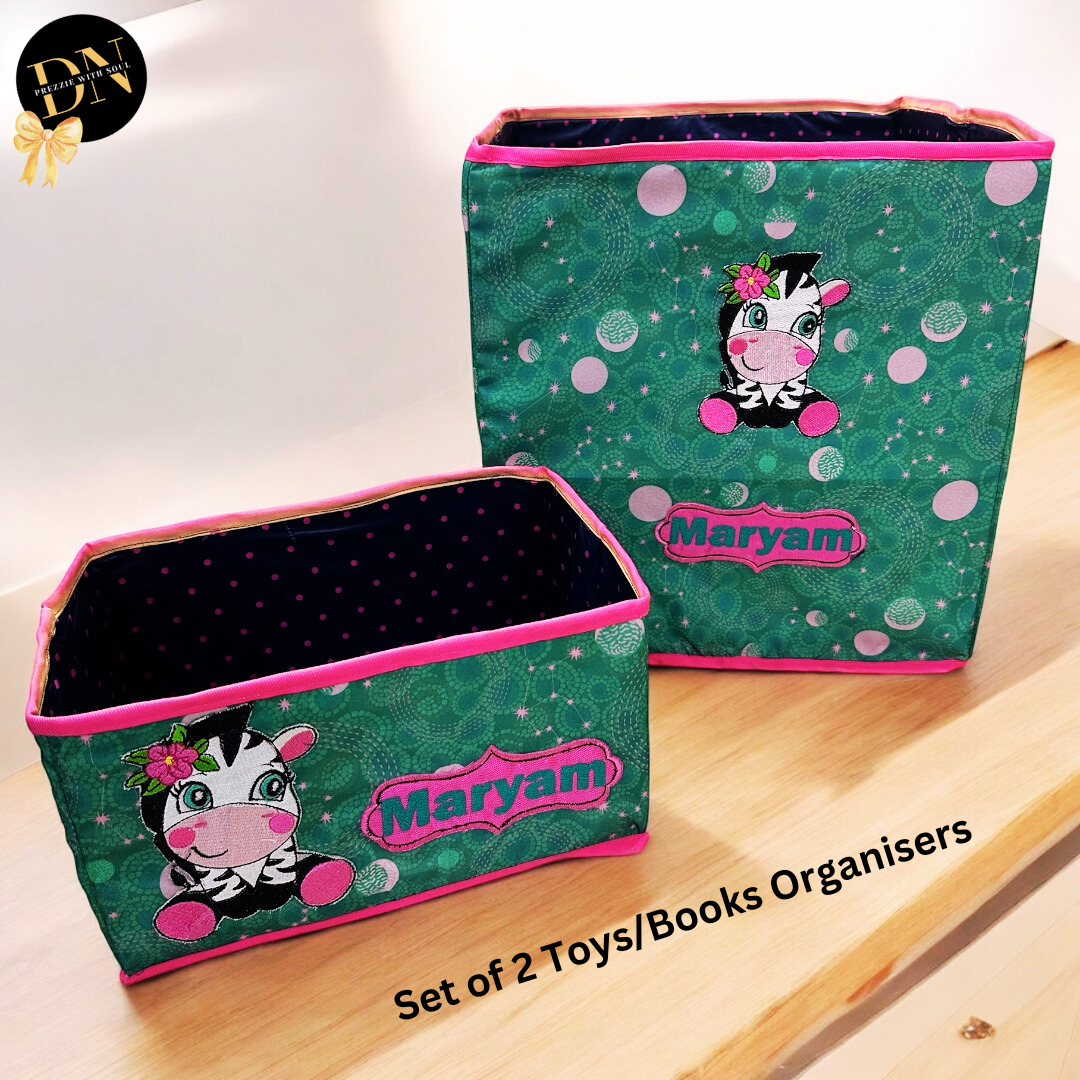 Baby Zebra Set of 2 Toys or Books Organizers