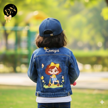 Cute Scooter Girl  Denim Jacket