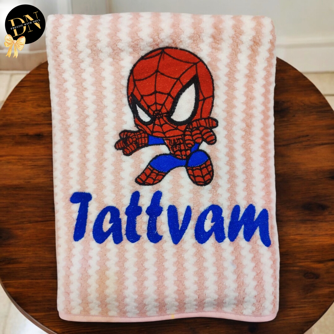 Spiderman Striped Bath Towel